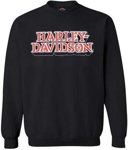 Harley-Davidson Men's Starflyer Crew-Neck Fleece Pullover Sweatshirt, Black in Saudi Arabia