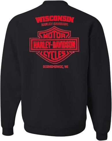 Harley-Davidson Men's Starflyer Crew-Neck Fleece Pullover Sweatshirt, Black in Saudi Arabia