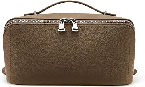 EACHY Makeup Bag,Large Capacity Travel Makeup Bag,Waterproof Portable Open Flat Toiletry Bag Cosmetic Bag with Divider and Handle in Saudi Arabia