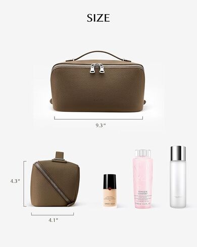 EACHY Makeup Bag,Large Capacity Travel Makeup Bag,Waterproof Portable Open Flat Toiletry Bag Cosmetic Bag with Divider and Handle in Saudi Arabia