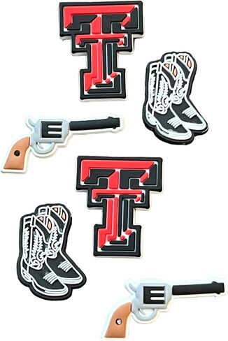 Generic Texas Tech Shoe Charm Set - 6 Piece - Shoe Decorations in Saudi Arabia