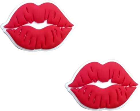 Lips PVC and Metal Shoe Charms for Crocs Love Shoe Decoration Charms Lips Decoration for Crocs in Saudi Arabia