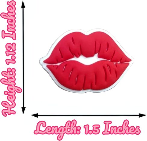 Lips PVC and Metal Shoe Charms for Crocs Love Shoe Decoration Charms Lips Decoration for Crocs in Saudi Arabia