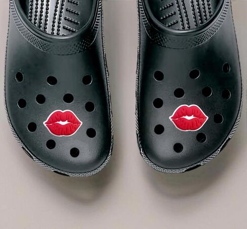 Lips PVC and Metal Shoe Charms for Crocs Love Shoe Decoration Charms Lips Decoration for Crocs in Saudi Arabia
