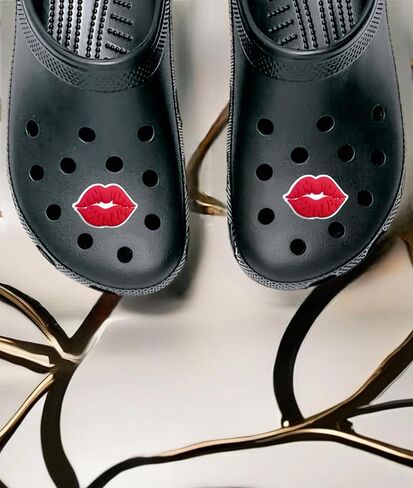 Lips PVC and Metal Shoe Charms for Crocs Love Shoe Decoration Charms Lips Decoration for Crocs in Saudi Arabia