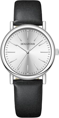 Watches for Women Crystal Accented Fashion Watch with Leather Band Gifts for Women in Saudi Arabia