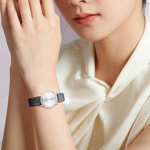 Watches for Women Crystal Accented Fashion Watch with Leather Band Gifts for Women in Saudi Arabia