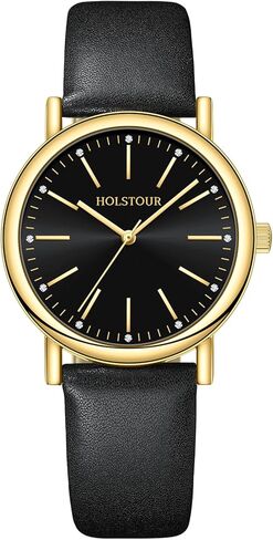 Watches for Women Crystal Accented Fashion Watch with Leather Band Gifts for Women in Saudi Arabia