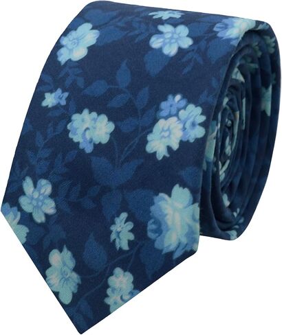 Floral Ties for Men, 2.56'' Cotton Mens Neckties Flower Print Skinny Tie for Groom Groomsmen Weddings Party in Saudi Arabia
