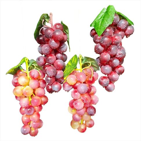 UMPE Artificial Grapes, Fake Grape, 4 Bunches Artificial Vine Fruits, Realistic Plastic Grapes Decor for Home, Kitchen, Centerpiece, Party Display in Saudi Arabia