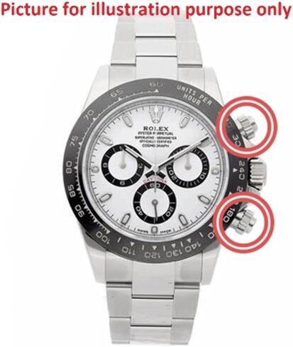 Ewatchparts Daytona Watch Crown Pusher متوافق مع رولكس 116509 116520 116523 116528 116599 الفولاذ المقاوم للصدأ in Kuwait