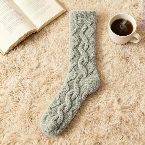 Women's winter warm coral fleece socks, comfortable and soft, suitable for home and office wear, Christmas gift. in Saudi Arabia