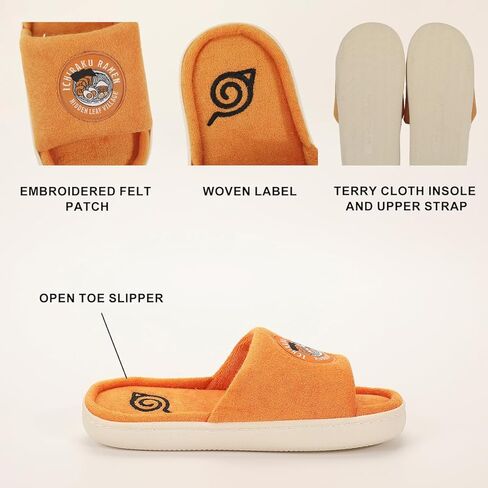 Bioworld Naruto Ichiraku Ramen Patch Women's Orange Open Toed Slipper in Saudi Arabia