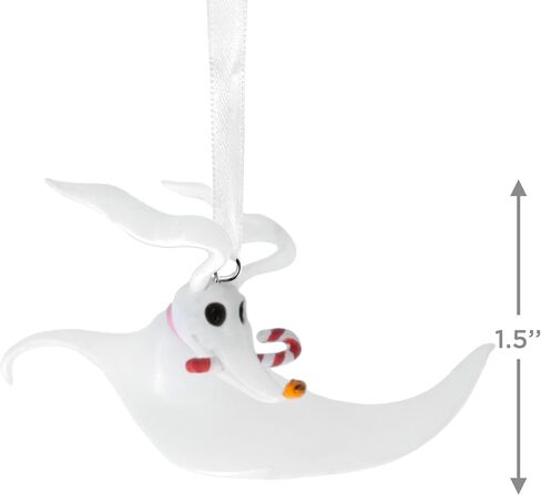 Hallmark Disney Tim Burton's The Nightmare Before Christmas Zero with Candy Cane Christmas Ornament, Gifts for Disney Fans in Saudi Arabia