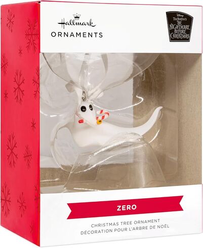 Hallmark Disney Tim Burton's The Nightmare Before Christmas Zero with Candy Cane Christmas Ornament, Gifts for Disney Fans in Saudi Arabia