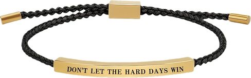 Dont Let The Hard Days Win Bracelet for Women, Motivational Stainless Steel Tube Handmade Adjustable Bradied Bracelets Gift Card Wrap To My Daughter Son Best Friend Man Jewelry in Saudi Arabia