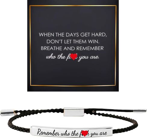 Dont Let The Hard Days Win Bracelet for Women, Motivational Stainless Steel Tube Handmade Adjustable Bradied Bracelets Gift Card Wrap To My Daughter Son Best Friend Man Jewelry in Saudi Arabia