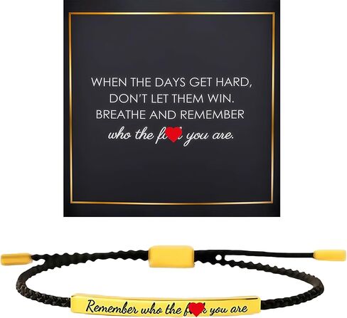 Dont Let The Hard Days Win Bracelet for Women, Motivational Stainless Steel Tube Handmade Adjustable Bradied Bracelets Gift Card Wrap To My Daughter Son Best Friend Man Jewelry in Saudi Arabia