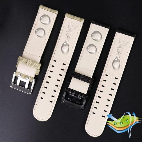 Canvas Leather Strap is Suitable for Hamilton Khaki Field Watch H68201993 H7060596 for Seiko Strap 20mm 22mm Buckle (Color : Khaki Silver, Size : 20mm) in Saudi Arabia