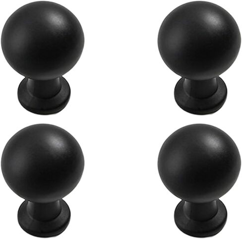 Drawer Pulls, 4PCS Solid Hardware Zinc Alloy Handles Cabinet Pulls Dresser Handle(Black,Single Hole) in Saudi Arabia