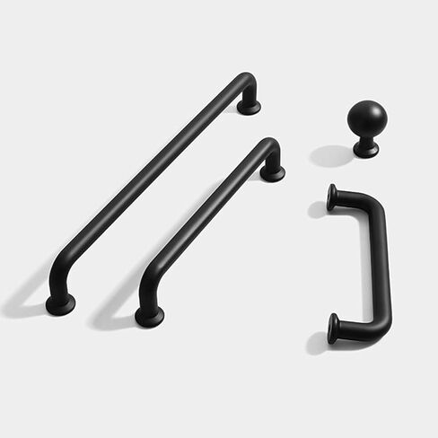 Drawer Pulls, 4PCS Solid Hardware Zinc Alloy Handles Cabinet Pulls Dresser Handle(Black,Single Hole) in Saudi Arabia