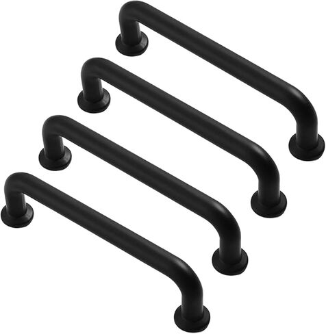 Drawer Pulls, 4PCS Solid Hardware Zinc Alloy Handles Cabinet Pulls Dresser Handle(Black,Single Hole) in Saudi Arabia