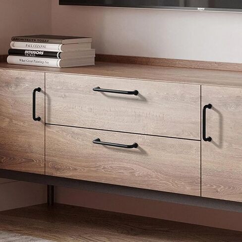 Drawer Pulls, 4PCS Solid Hardware Zinc Alloy Handles Cabinet Pulls Dresser Handle(Black,Single Hole) in Saudi Arabia