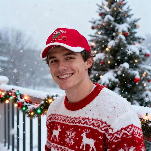 Christmas Santa Baseball Hat, Adjustable Embroidered Santa Baseball Cap Xmas Gifts for Men Women in Saudi Arabia