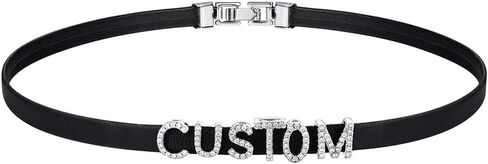 Custom4U شخصية قلادة من الجلد الأسود مع صورة/اسم/الأحرف الأولى/سحر الحروف، حسب الطلب قابل للتعديل طوق قلادة القوطية الشرير القلائد مجوهرات هدايا للنساء in Kuwait
