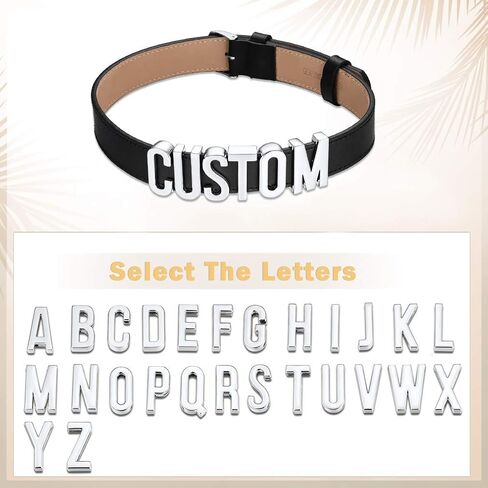 Custom4U شخصية قلادة من الجلد الأسود مع صورة/اسم/الأحرف الأولى/سحر الحروف، حسب الطلب قابل للتعديل طوق قلادة القوطية الشرير القلائد مجوهرات هدايا للنساء in Kuwait