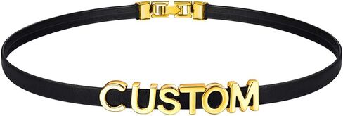 Custom4U شخصية قلادة من الجلد الأسود مع صورة/اسم/الأحرف الأولى/سحر الحروف، حسب الطلب قابل للتعديل طوق قلادة القوطية الشرير القلائد مجوهرات هدايا للنساء in Kuwait