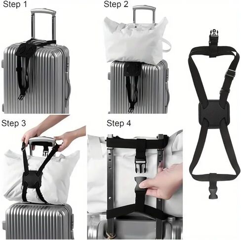 Adjustable Black Elastic Bungee Luggage Straps: Ideal for Adding an Extra Bag to Your Suitcase to Simplify Travel in Saudi Arabia