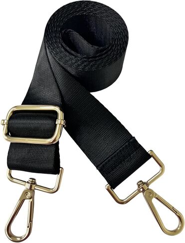 55 Inch Black Shoulder Strap Purse Straps Replacement Crossbody Crossbody(Black Belt, Black Gun Color Hook/A Strip) in Saudi Arabia