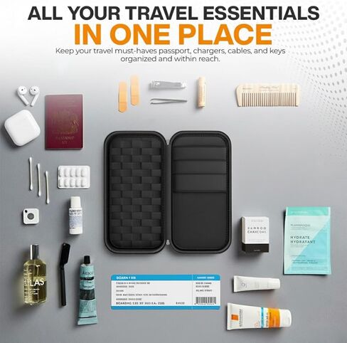Travel Organizer Bag – Customizable Storage Pouch for Travel, Car, Gym, Golf & Everyday Essentials – Compact Multi-Purpose Organizer with Wrist Strap & Luggage Holder in Saudi Arabia