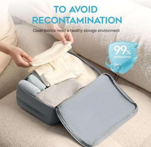 Odor Eliminating Travel Laundry Organizer, Smell Proof Dirty Clothes Bag with Active Fresh Lining, Water-Resistant Pouch for Suitcase & Duffel Bag, Makeup & Underwear Separator in Saudi Arabia