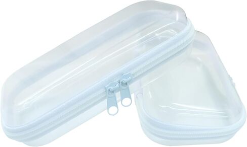 1pc Clear Hard Shell Zipper Cases - Plastic Double Zippered Storage Pouches for Travel, Makeup, Snacks & Cables Organization (Large) in Saudi Arabia