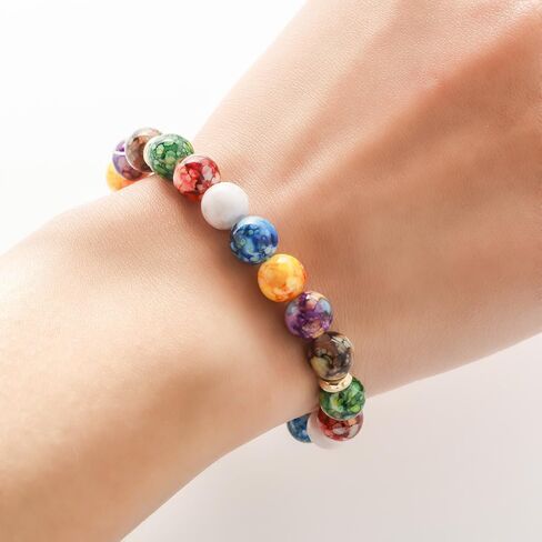Beaded Chakra Bracelet for Women Healing Stones Yoga Balance Energy Essential Oil Jewelry for Anxiety Relief country concert trendy fashion jewelry fall fashion Boho Fashion in Saudi Arabia