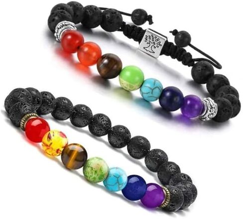 Beaded Chakra Bracelet for Women Healing Stones Yoga Balance Energy Essential Oil Jewelry for Anxiety Relief country concert trendy fashion jewelry fall fashion Boho Fashion in Saudi Arabia