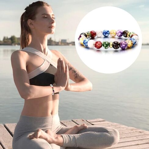 Beaded Chakra Bracelet for Women Healing Stones Yoga Balance Energy Essential Oil Jewelry for Anxiety Relief country concert trendy fashion jewelry fall fashion Boho Fashion in Saudi Arabia