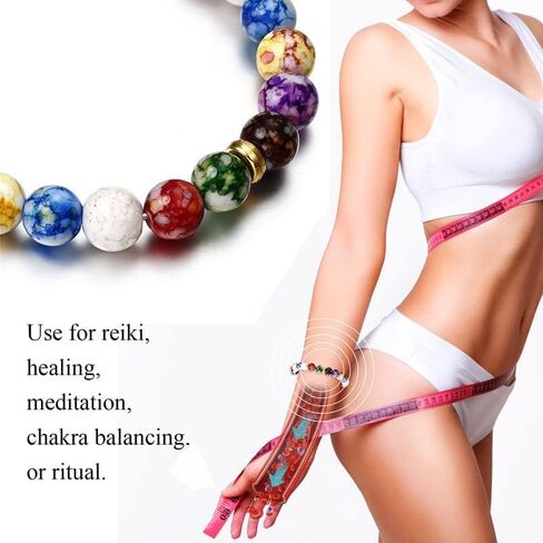 Beaded Chakra Bracelet for Women Healing Stones Yoga Balance Energy Essential Oil Jewelry for Anxiety Relief country concert trendy fashion jewelry fall fashion Boho Fashion in Saudi Arabia
