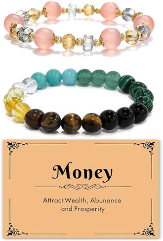 Long tiantian Crystal Money Attraction Bracelets Wealth for Women Green Jade Lucky Bracelet Beaded Tiger Eye Birthday Valentines Day Gifts in Kuwait
