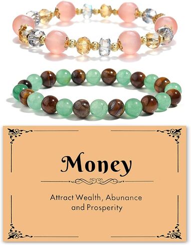 Long tiantian Crystal Money Attraction Bracelets Wealth for Women Green Jade Lucky Bracelet Beaded Tiger Eye Birthday Valentines Day Gifts in Kuwait