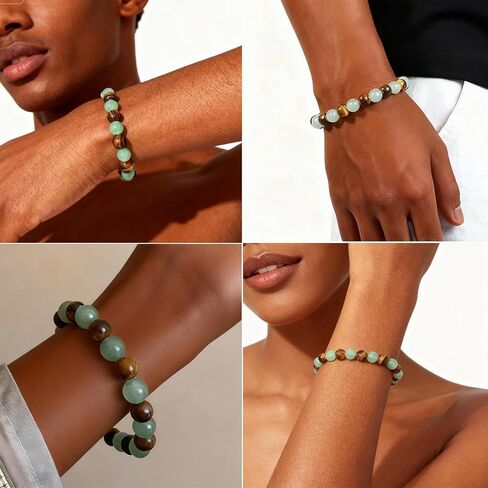 Long tiantian Crystal Money Attraction Bracelets Wealth for Women Green Jade Lucky Bracelet Beaded Tiger Eye Birthday Valentines Day Gifts in Kuwait