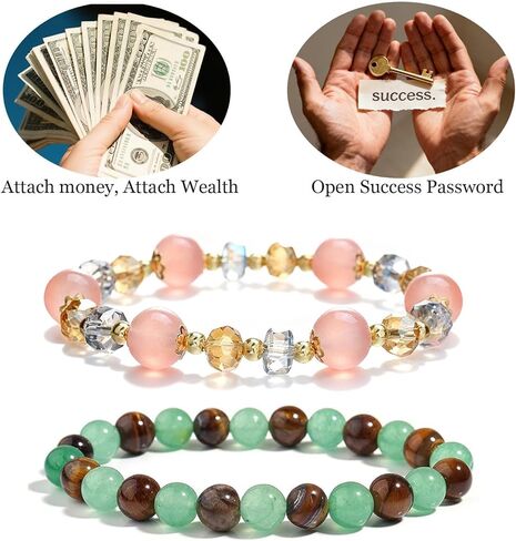 Long tiantian Crystal Money Attraction Bracelets Wealth for Women Green Jade Lucky Bracelet Beaded Tiger Eye Birthday Valentines Day Gifts in Kuwait