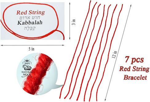7 pcs Red String Bracelet – Original Kabbalah Against Evil Eye Protection from Rachel’s Tomb in Israel + Ben Porat Prayer + certificate of blessing + wearing instruction in Saudi Arabia