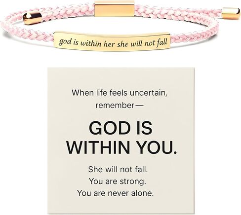God Is Within Her She Will Not Fall Bracelet Bible Verse Bracelets Psalm 23 Bracelet Inspirational Christian Faith Gifts for Women Trendy in Kuwait