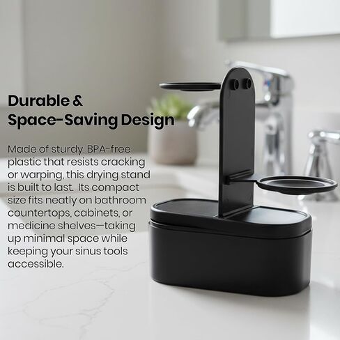 Drying Stand for Sinus Care,Compatible with NeilMed Rinse Bottle & NasaFlo Neti Pot, Saline Packet Holder, Reduces Contamination in Saudi Arabia