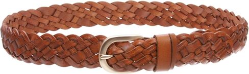 Women's 1 1/2" (38mm) Braided Woven Vintage Cowhide Full Grain Leather Belt in Saudi Arabia