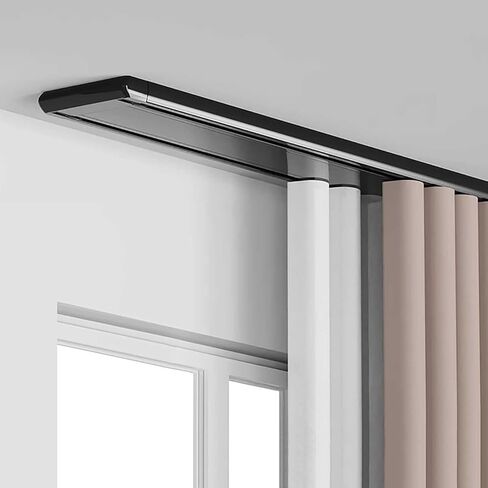 Double Row Curtain Track Silent Heavy Duty Drop Ceiling for Curtains-Room Divider,Double Ceiling Curtain Track Set - 10.2FT Black Double Rail System for Room Privacy, Ceiling Mount Curtain T in Saudi Arabia