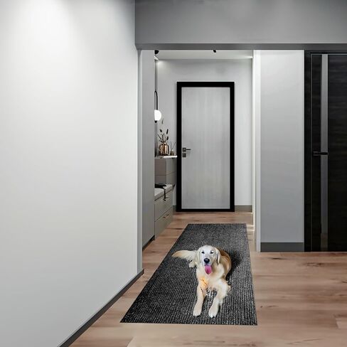 sigun Modern Non-Slip Hallway Runner Rug – Washable, Stain-Resistant & Custom Size – Durable Indoor/Outdoor Carpet for Entryway, Kitchen, Porch, Balcony, Patio & Garage – High-Traffic | Black - 2 x 3 in Saudi Arabia